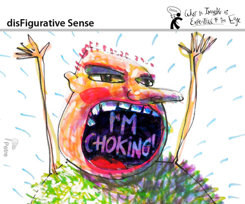 Cartoon: disFigurative Sense (medium) by PETRE tagged choking,autoprophecy