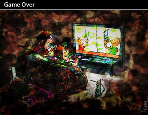 Cartoon: Game Over (medium) by PETRE tagged video,games,play,nintendo