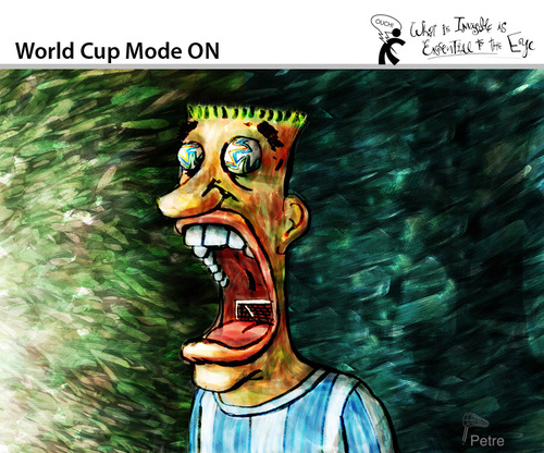 Cartoon: World Cup Mode ON (medium) by PETRE tagged football