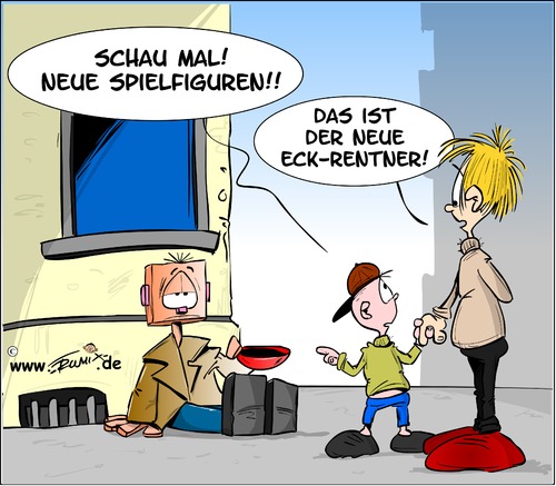 Cartoon: Der Eckrentner (medium) by Trumix tagged eckrentner,rente,altersarmut,harz4,rentner,armut,schere,reich,arm,eckrentner,rente,altersarmut,harz4,rentner,armut,schere,reich,arm