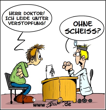 Cartoon: Neulich beim Arzt (medium) by Trumix tagged verstopfung,trummix,medizin,durchfall,diagnose,arzt