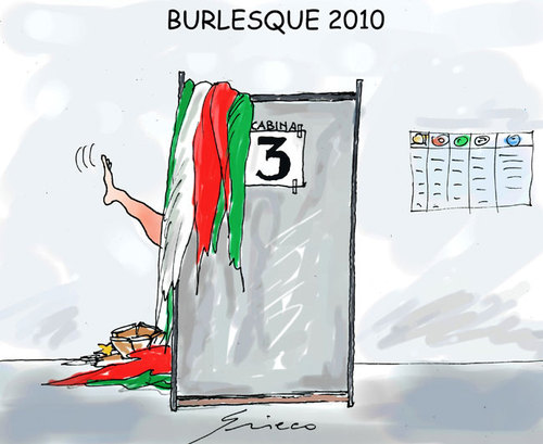 Cartoon: BURLESQUE 2010 (medium) by Grieco tagged grieco,elezioni,regionali,italia,votazioni
