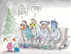 Cartoon: gaaanz toll! (small) by Petra Kaster tagged corona,pandemie,masken,kinder,kindergarten,kita,eltern,familie,großeltern,weihnachten,heiligabend,geschenke,basteln