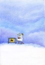 Cartoon: watch out! (small) by Petra Kaster tagged himmel,absturzgefahr,höhenangst,sicherheit,am,arbeitsplatz,jenseits,paradies