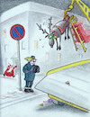 Cartoon: weihnachtsknöllchen (small) by Petra Kaster tagged weihnachter,weihnachtsmann,verkehr,parkplätze,parkverbote,hostessen,bußgelder,abschleppdienst