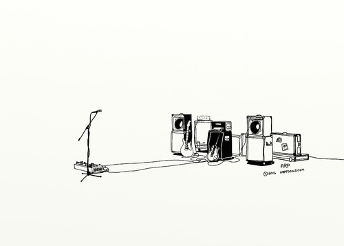 Cartoon: Equipment (medium) by tonyp tagged arp,music,equipment,amps,guitars,stage