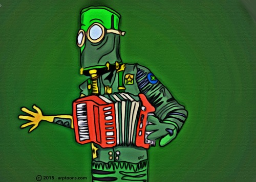 Cartoon: I can play music... (medium) by tonyp tagged arp,robot,music,arptoons