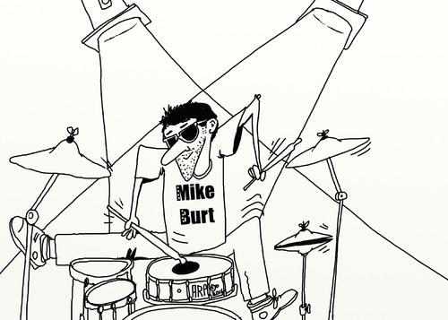 Cartoon: The drummer dude (medium) by tonyp tagged arp,drums,music,mike