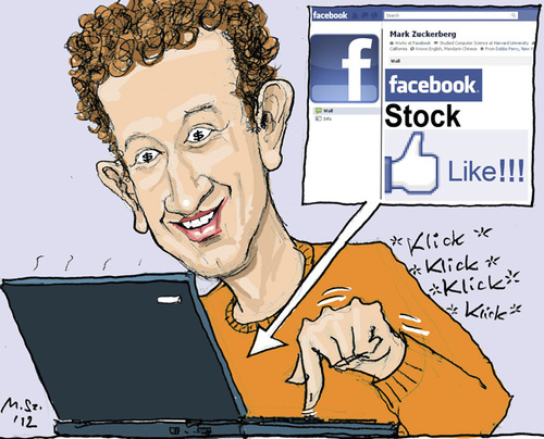Cartoon: Facebook Stock (medium) by MarkusSzy tagged zuckerberg,<b>mark,stock</b>, - facebook_stock_1686445