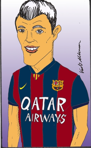 Cartoon: suarez (medium) by kader altunova tagged luis,suarez,barcelona,qatar,airways,fussball,uruguay