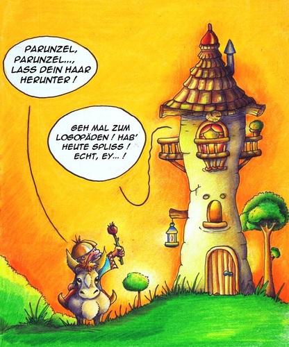 Cartoon: Rapunzel (medium) by Jupp tagged jupp,cartoon,rapunzel,märchen