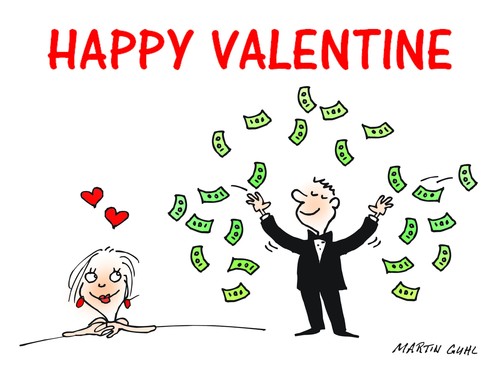 Cartoon: happy valentine geld glueck lieb (medium) by martin guhl tagged valentine,happy,geld,glueck,liebe