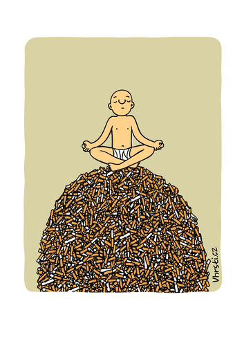 Cartoon: No Smoking 1 (medium) by Vhrsti tagged cigarettes,smoking,meditation