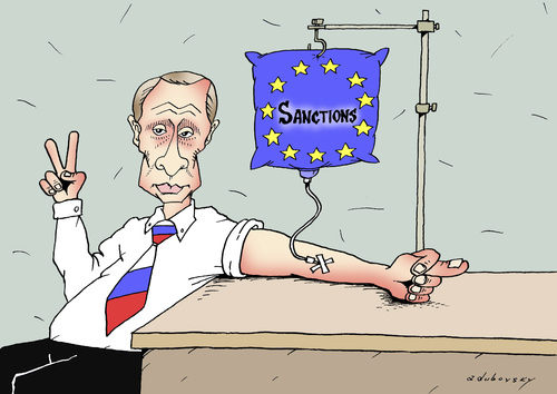 Cartoon: drip sanctions (medium) by Dubovsky Alexander tagged putin,sanctions,policy,dictator,aggressor