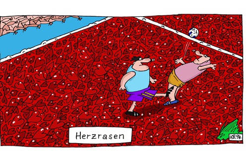 Cartoon: Sport (medium) by Leichnam tagged sport,fußball,herzrasen,ball,untergrund,rot,glibberig,glitschig