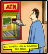 Cartoon: Automated Taco Maker (small) by cartertoons tagged atm,cash,money,banking,food,taco,customers