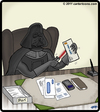 Cartoon: From the desk of Darth Vader (small) by cartertoons tagged darth,vader,office,letter,opener,desk
