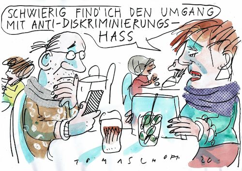 Cartoon: Anti-diskriminierung (medium) by Jan Tomaschoff tagged hass,diekurs,meinungsvielfalt,hass,diekurs,meinungsvielfalt