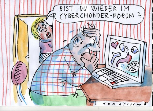 Cartoon: Cyberchonder (medium) by Jan Tomaschoff tagged gesundheit,internet,gesundheit,internet