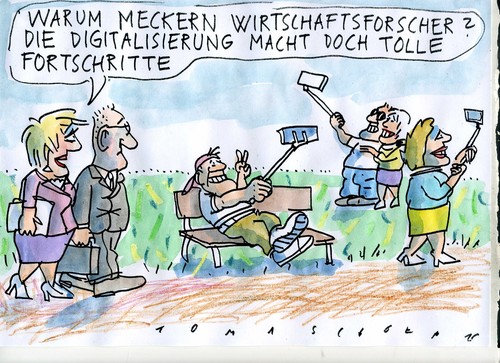 Cartoon: Digitalisierung (medium) by Jan Tomaschoff tagged internet,selfie,smart,phone,internet,selfie,smart,phone