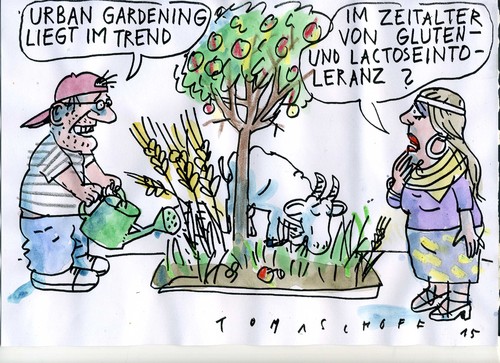 Cartoon: Gardening (medium) by Jan Tomaschoff tagged umwelt,allergien,garten,umwelt,allergien,garten
