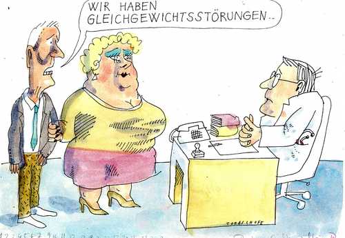 Cartoon: Gleichgewicht (medium) by Jan Tomaschoff tagged gewicht,partnerschaft,gewicht,partnerschaft