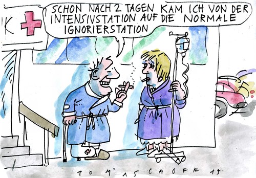Cartoon: Intensivpflege (medium) by Jan Tomaschoff tagged gesundheit,schwesternmangel,gesundheit,schwesternmangel