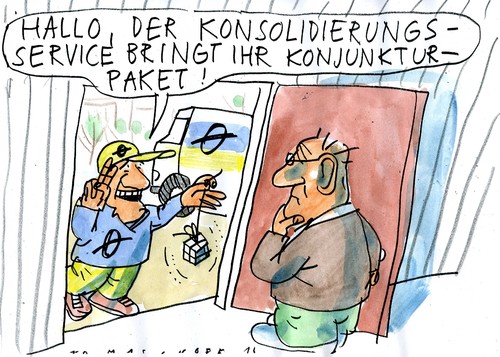 Cartoon: Konjunkturpaket (medium) by Jan Tomaschoff tagged konjunktur,wirtschaft,sparen,konjunktur,wirtschaft,sparen