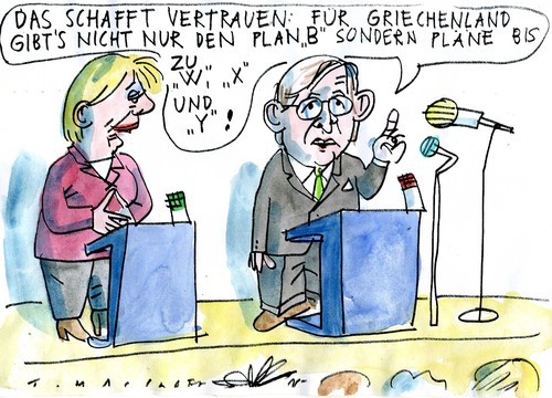 Cartoon: Plan B (medium) by Jan Tomaschoff tagged griechenland,euro,krise,griechenland,euro,krise