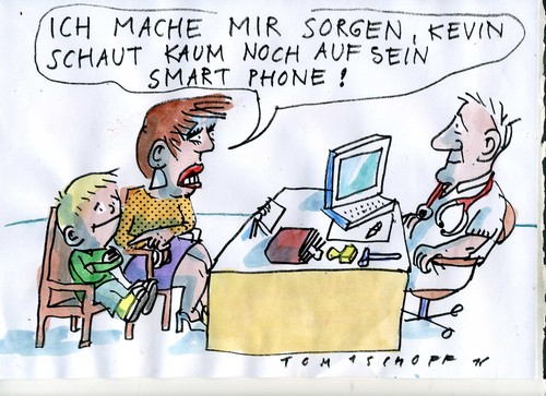 Cartoon: smart phone (medium) by Jan Tomaschoff tagged kinder,medien,smartphone,kinder,medien,smartphone