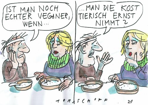 Cartoon: vegan (medium) by Jan Tomaschoff tagged veganer,ernährung,glaube,veganer,ernährung,glaube