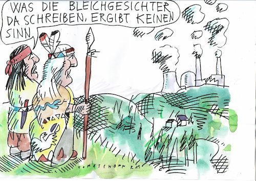 Cartoon: Zeichen (medium) by Jan Tomaschoff tagged industrie,umwelt,luftverschmutzung,industrie,umwelt,luftverschmutzung
