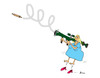 Cartoon: bazooka (small) by draganm tagged bazooka woman rolling pin weapon feminist battle