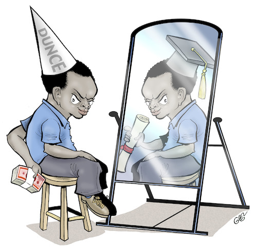 Cartoon: Education and corruption (medium) by Damien Glez tagged education,students,corruption,education,students,corruption
