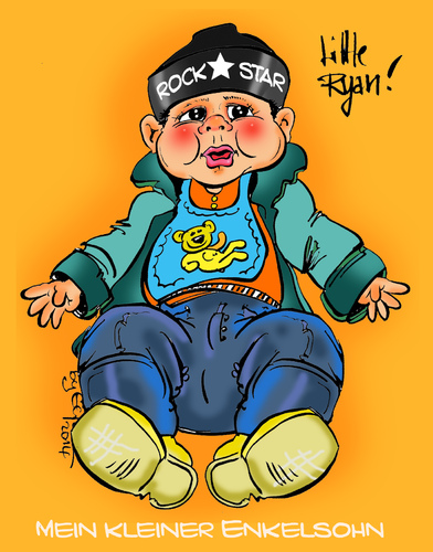 Cartoon: Mein kleiner Enkelsohn (medium) by cartoonist_egon tagged ryan,enkel,kind