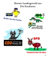 Cartoon: Bremer Landtagswahlen (small) by Tricomix tagged bremer,landtagswahlen,fdp,cdu,spd,die,gruenen