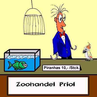 Cartoon: Alles für Ihren Liebling (medium) by sier-edi tagged piranha,zoohandel