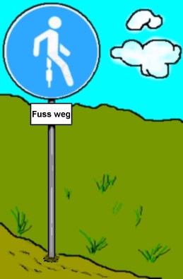 Cartoon: Fussweg (medium) by sier-edi tagged verkehrsschild,fussweg