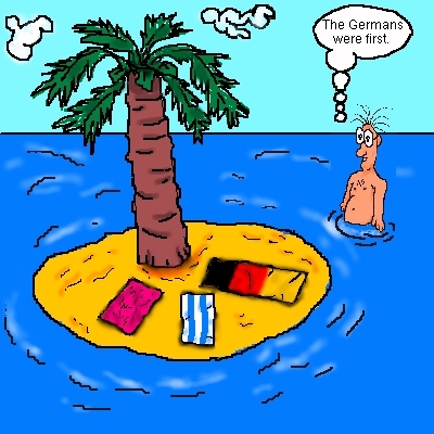 Cartoon: lonely island (medium) by sier-edi tagged insel,handtuch,towel,fast,island,germans