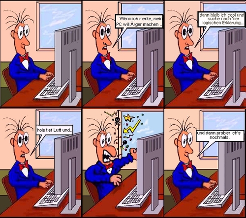 Cartoon: Mein Freund der Computer (medium) by sier-edi tagged cool,wut,computer