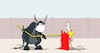 Cartoon: Stierkampf (small) by Marcus Gottfried tagged corona,abstand,social,distance,torero,stier,stierkampf,arena,zollstock,messen,mundschutz,schutz,schutzmaske