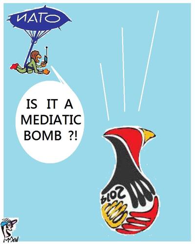 Cartoon: MEDIATIC BOMB (medium) by STOPS tagged soccer,cup,germany,stops,paratroopers,sports,fifa