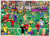 Cartoon: Football (small) by matan_kohn tagged football,field,game,soccer,david,beckham,maradonna,matan,kohn,judge,red,card,funny