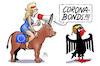 Cartoon: Corona-Bonds (small) by Harm Bengen tagged corona,bonds,schulden,anleihen,europa,eu,stier,bundesadler,adler,megaphon,megafon,coronavirus,ansteckung,pandemie,epidemie,krankheit,schaden,harm,bengen,cartoon,karikatur