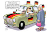Cartoon: EM-Fans (small) by Harm Bengen tagged susemil,spiegelüberzieher,em,fussball,fans,auto,kfz,harm,bengen,cartoon,karikatur