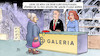 Cartoon: Galeria-Insolvenz (small) by Harm Bengen tagged galeria,insolvenz,kaufhof,karstadt,kaufhaus,socken,filiale,pleite,benko,susemil,harm,bengen,cartoon,karikatur