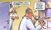 Cartoon: Guttenbergs Krieg (small) by Harm Bengen tagged guttenberg,krieg,afghanistan,kampfeinsatz,aufbaueinsatz,schweinegrippe,impfung,impfstoff,pandemrix,wahrheit,wahrheitsserum,arzt,krankenschwester,grippe