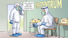 Cartoon: Impfzentren bereit (small) by Harm Bengen tagged impfzentren,bereit,impfstoff,zulassung,impfzentrum,schutzanzug,spinnweben,warten,corona,harm,bengen,cartoon,karikatur