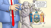 Cartoon: Trump vor Gericht (small) by Harm Bengen tagged videovernehmung,justitia,sexuelle,belästigung,wahlkampffinanzierung,trump,stormy,daniels,pornomodell,anklage,staatsanwaltschaft,harm,bengen,cartoon,karikatur