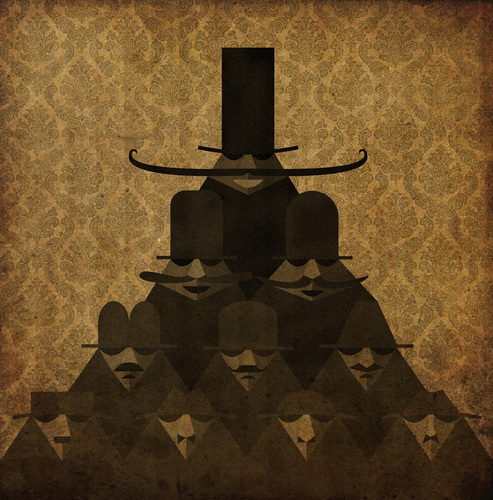 Cartoon: pyramid (medium) by vladan tagged pyramid,hats,mustache